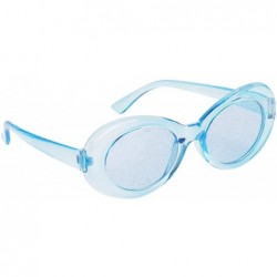 Goggle Women Men Transparent Clout Goggles Mod Thick Frame Novelty - Blue - CV190R64QD9 $9.38