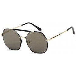 Aviator 2019 new sunglasses - double beam polygonal metal frame glasses - ladies sunglasses - B - CV18SGIMC3S $75.14