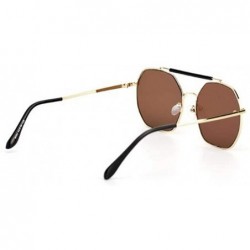 Aviator 2019 new sunglasses - double beam polygonal metal frame glasses - ladies sunglasses - B - CV18SGIMC3S $43.66