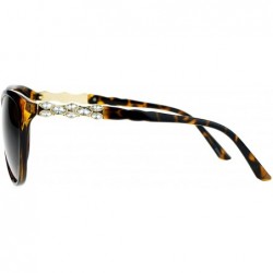 Cat Eye Rhinestone Iced Jewel Temple Goth Cat Eye Mod Sunglasses - Tortoise Brown - CH12FLPIHXR $11.88