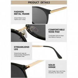 Cat Eye Oversized Cat Eye Sunglasses for Women - Polarized Trendy Mirrored Lens - Metal Temple UV400 for Driving Fishing - CD...