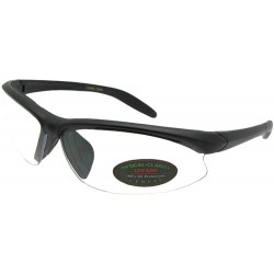 Wrap Clear Lens UV400 Sunglasses SR70 - Flat Black Frame - C3189D99YRK $19.05