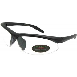 Wrap Clear Lens UV400 Sunglasses SR70 - Flat Black Frame - C3189D99YRK $12.87