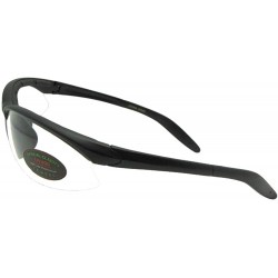 Wrap Clear Lens UV400 Sunglasses SR70 - Flat Black Frame - C3189D99YRK $12.87