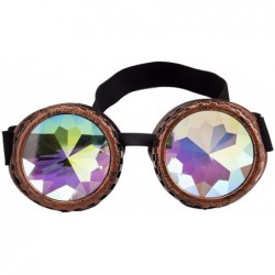 Goggle Kaleidoscope Rave Goggles Steampunk Glasses with Rainbow Crystal Glass Lens - Red Bronze-new Arrival - CQ18IDYXY7D $9.86