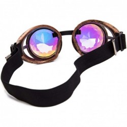 Goggle Kaleidoscope Rave Goggles Steampunk Glasses with Rainbow Crystal Glass Lens - Red Bronze-new Arrival - CQ18IDYXY7D $9.86