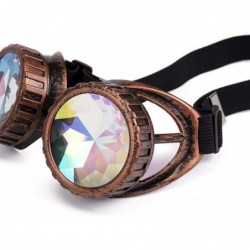 Goggle Kaleidoscope Rave Goggles Steampunk Glasses with Rainbow Crystal Glass Lens - Red Bronze-new Arrival - CQ18IDYXY7D $9.86