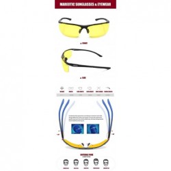 Goggle Night Vision/Blue Light Blocking sunglasses- HD Vision Yellow Lens Polarized Anti Glare Sunglasses - Black-black - CV1...