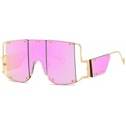Oversized Fashion Sunglasses Oversized Glasses fashion - Pink&purple - CW19C5C0NHW $14.87