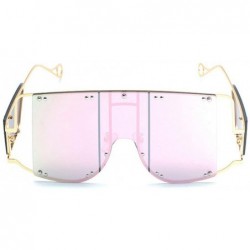 Oversized Fashion Sunglasses Oversized Glasses fashion - Pink&purple - CW19C5C0NHW $14.87