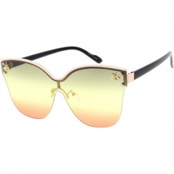 Butterfly Butterfly Frameless Bulky Candy Lens 80s Retro Fashion Sunglasses - Brown - CY18UU3IGIG $11.08