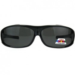 Rectangular Polarized Anti-glare Lens Oval Mod Fit Over Sunglasses - Grey - CF1876RMCH5 $28.00