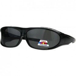 Rectangular Polarized Anti-glare Lens Oval Mod Fit Over Sunglasses - Grey - CF1876RMCH5 $11.27