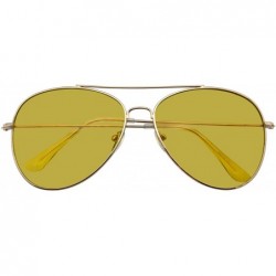 Aviator Aviator Sunglasses Vintage Mirror Lens New Men Women Fashion Frame Retro Pilot - Color Tone - Yellow Gold - CV18URGZ6...