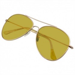 Aviator Aviator Sunglasses Vintage Mirror Lens New Men Women Fashion Frame Retro Pilot - Color Tone - Yellow Gold - CV18URGZ6...