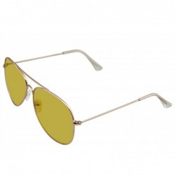 Aviator Aviator Sunglasses Vintage Mirror Lens New Men Women Fashion Frame Retro Pilot - Color Tone - Yellow Gold - CV18URGZ6...