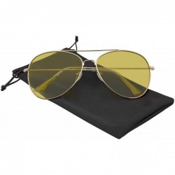 Aviator Aviator Sunglasses Vintage Mirror Lens New Men Women Fashion Frame Retro Pilot - Color Tone - Yellow Gold - CV18URGZ6...
