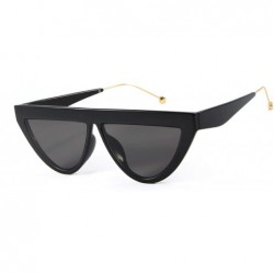 Goggle Vintage Retro Cat Eye Sunglasses Small Frame Flat Lens - Black Clear Lens - CV18U2GWR00 $20.10