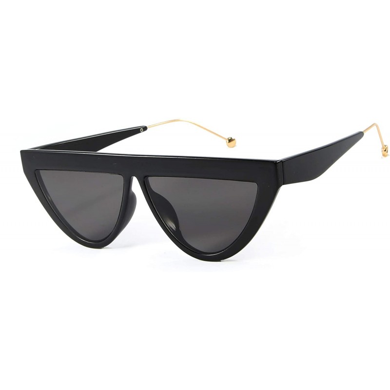 Goggle Vintage Retro Cat Eye Sunglasses Small Frame Flat Lens - Black Clear Lens - CV18U2GWR00 $8.09