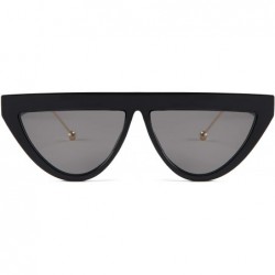 Goggle Vintage Retro Cat Eye Sunglasses Small Frame Flat Lens - Black Clear Lens - CV18U2GWR00 $8.09