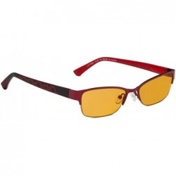 Semi-rimless Blue Blocking Computer Reading Glasses with Half-rim for Women - Red - CV18GNI9SHH $30.45