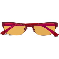 Semi-rimless Blue Blocking Computer Reading Glasses with Half-rim for Women - Red - CV18GNI9SHH $30.45