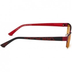 Semi-rimless Blue Blocking Computer Reading Glasses with Half-rim for Women - Red - CV18GNI9SHH $30.45