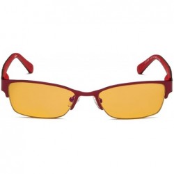 Semi-rimless Blue Blocking Computer Reading Glasses with Half-rim for Women - Red - CV18GNI9SHH $30.45