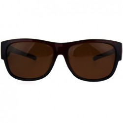 Rectangular Polarized Mens Fitover 55mm Light Weight Rectangular Sunglasses - All Brown - C618639U77X $23.26