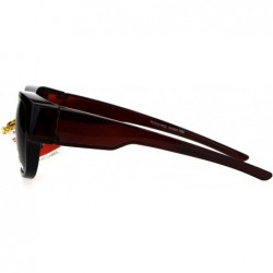 Rectangular Polarized Mens Fitover 55mm Light Weight Rectangular Sunglasses - All Brown - C618639U77X $13.46