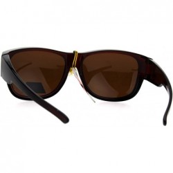 Rectangular Polarized Mens Fitover 55mm Light Weight Rectangular Sunglasses - All Brown - C618639U77X $13.46