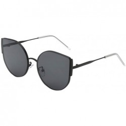 Rimless Vintage Sunglasses Irregular Fashion Polarized Sunglasses Semi-Rimless Frame - Black - CX190NDD64O $17.82