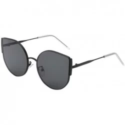 Rimless Vintage Sunglasses Irregular Fashion Polarized Sunglasses Semi-Rimless Frame - Black - CX190NDD64O $17.15