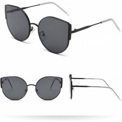 Rimless Vintage Sunglasses Irregular Fashion Polarized Sunglasses Semi-Rimless Frame - Black - CX190NDD64O $7.44