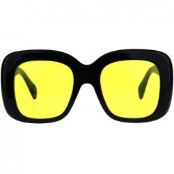 Butterfly Womens Mod Thick Plastic Butterfly Retro Sunglasses - Yellow - CJ189ILO6HX $18.77