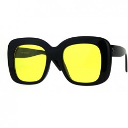 Butterfly Womens Mod Thick Plastic Butterfly Retro Sunglasses - Yellow - CJ189ILO6HX $21.21