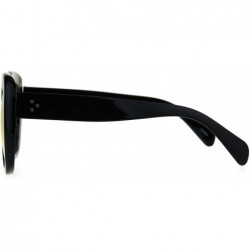 Butterfly Womens Mod Thick Plastic Butterfly Retro Sunglasses - Yellow - CJ189ILO6HX $21.21