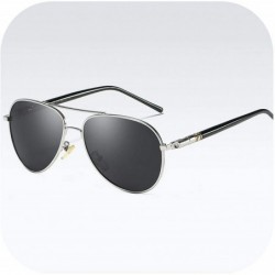 Oval Men Polarized Sunglasses Retro Classic Pilot Glasses Leisure UV400 Protection Metal Frame Oculos De Sol - CH198AI6OHY $3...