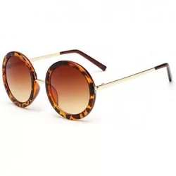 Round Vintage Round Sunglasses for Women UV Protection Circle Frame Sun Glasses - C5 Leopard - CS18I0O29CM $18.08
