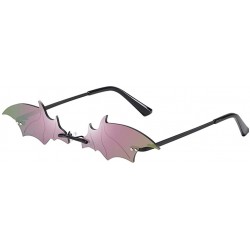 Rimless UV Protection Sunglasses for Women Men Rimless frame Cat-Eye Shaped Plastic Lens Metal Frame Sunglass - A - CP19034NI...