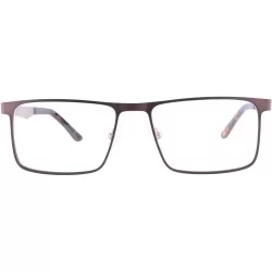 Rectangular Blue Light Blokers Men's Computer Reading Glasses-LH4089 - C7-brown&gold - CS18KN77T6Q $49.83