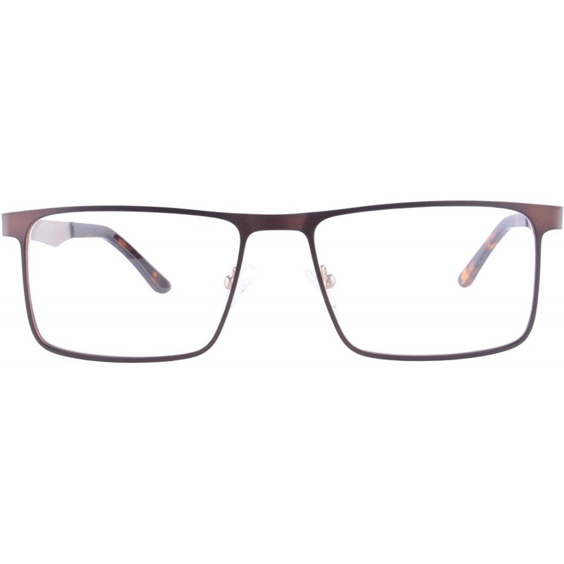 Rectangular Blue Light Blokers Men's Computer Reading Glasses-LH4089 - C7-brown&gold - CS18KN77T6Q $49.83