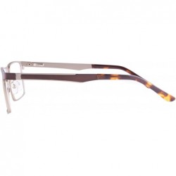 Rectangular Blue Light Blokers Men's Computer Reading Glasses-LH4089 - C7-brown&gold - CS18KN77T6Q $49.83