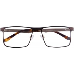 Rectangular Blue Light Blokers Men's Computer Reading Glasses-LH4089 - C7-brown&gold - CS18KN77T6Q $49.83