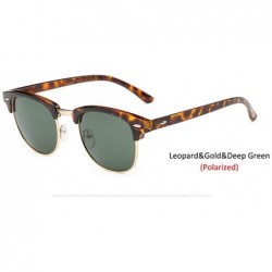 Rimless Vintage Semi-Rimless Brand Designer Sunglasses Women/Men C2 Mattle Black - C13leopard Deepgreen - CK18XAKAC8E $18.99