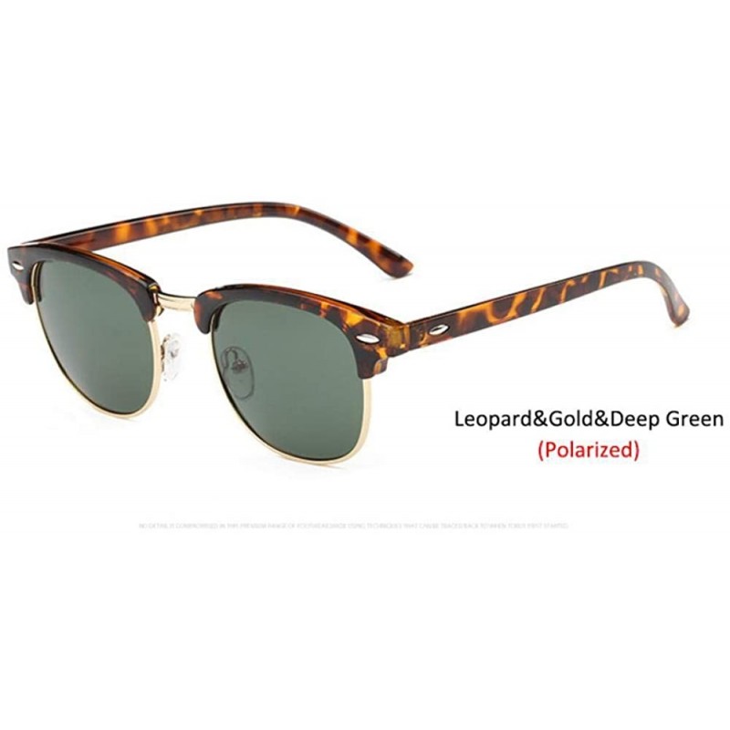 Rimless Vintage Semi-Rimless Brand Designer Sunglasses Women/Men C2 Mattle Black - C13leopard Deepgreen - CK18XAKAC8E $8.50