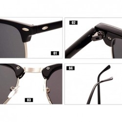 Rimless Vintage Semi-Rimless Brand Designer Sunglasses Women/Men C2 Mattle Black - C13leopard Deepgreen - CK18XAKAC8E $8.50