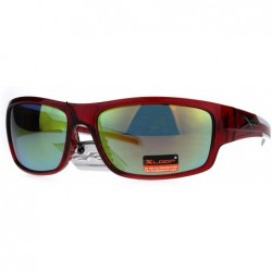 Sport Xloop Sport Warp Plastic Mens Rectangular Sunglasses - Red Orange - CN189CDNN09 $20.01