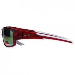 Sport Xloop Sport Warp Plastic Mens Rectangular Sunglasses - Red Orange - CN189CDNN09 $9.36