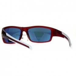 Sport Xloop Sport Warp Plastic Mens Rectangular Sunglasses - Red Orange - CN189CDNN09 $9.36